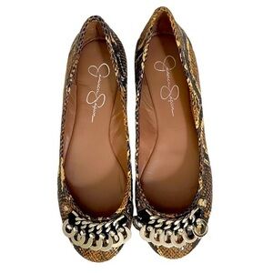 Jessica Simpson Brown Snake Print Flats